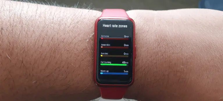 Huawei Band 7 heart rate zones